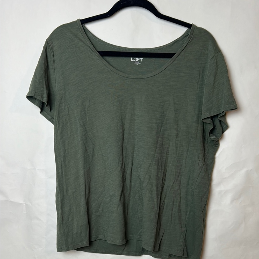 LOFT Green Relaxed Short Sleeve Tee
